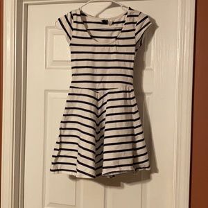 Blue and white striped short dress or long shirt